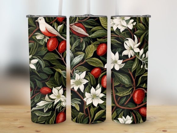 20oz Skinny Tumbler Wrap Christmasflower Graphics