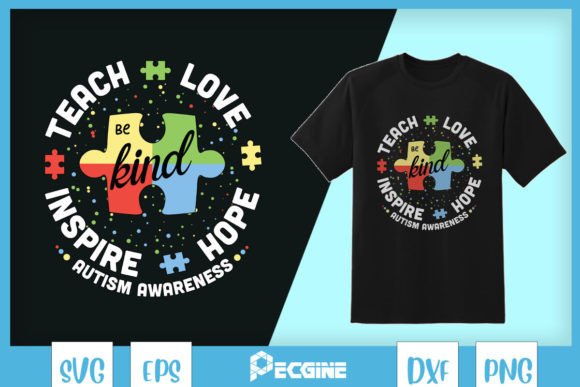 Autism Awareness Hope Love Inspire SVG Graphics