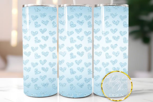 Blue Glitter Hearts Tumbler Sublimation: Graphics for Crafts