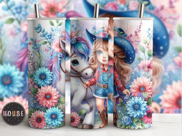 Cowgirl Tumbler Wrap 20oz Skinny Graphics & Illustrations