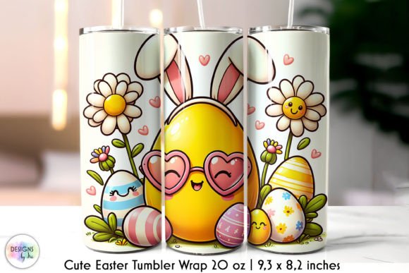 Cute Easter Eggs Tumbler Wrap Design: Graphics & Tumbler Wraps