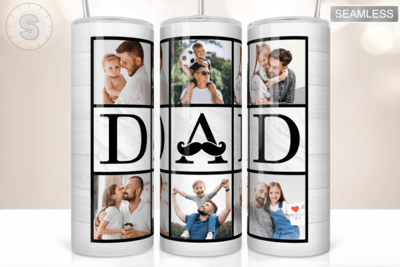Dad Photo Collage Tumbler Wrap