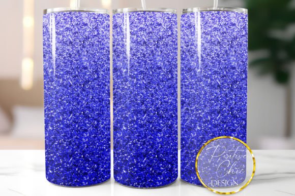 Dark Blue Glitter Tumbler Wrap Ombre PNG for Crafts & Graphics