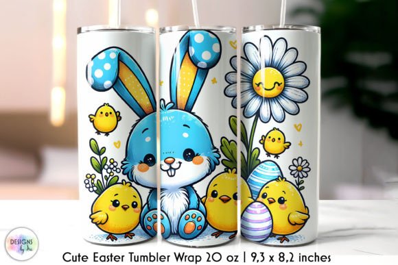 Easter Bunny with Chicklets Tumbler Wrap: Graphics & Tumbler Wraps