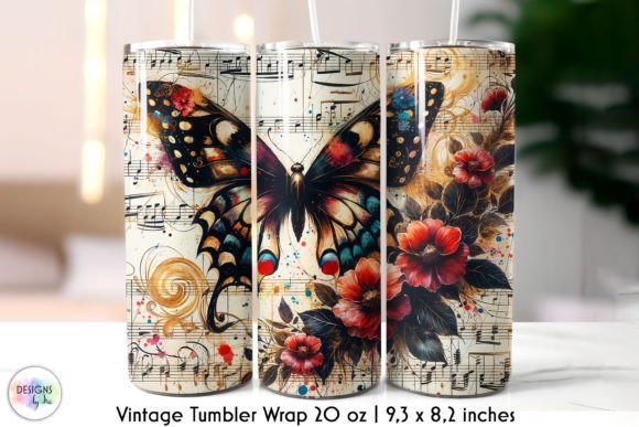 Floral Tumbler Wrap with Butterfly: Graphics for Thoughtful Tumbler Wraps