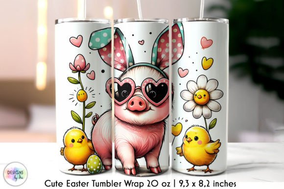 Funny Easter Piglet Tumbler Wrap Design: Graphics for Joyful Tumbler Wraps