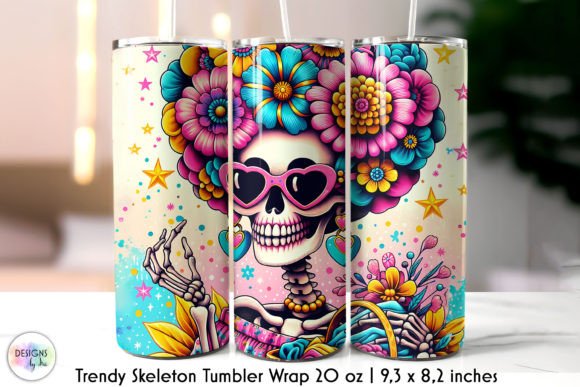 Funny Skeleton Tumbler Wrap Design: Graphics for Tumbler Wraps
