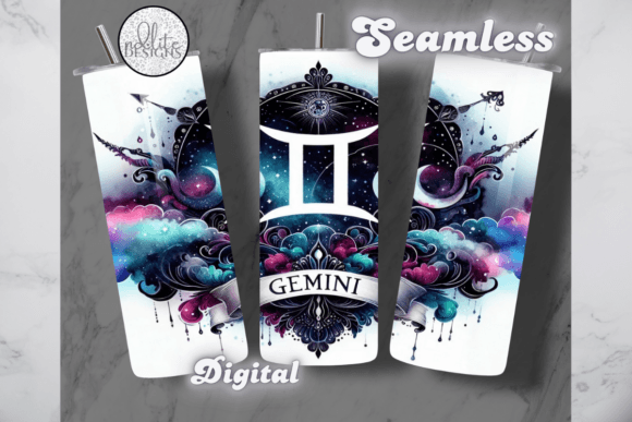 Gemini Twins Zodiac Sign Tumbler Wrap: Graphics for Real Tumbler Wraps