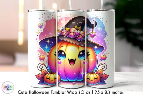 Halloween Pumpkin Cute Tumbler Wrap Graphics