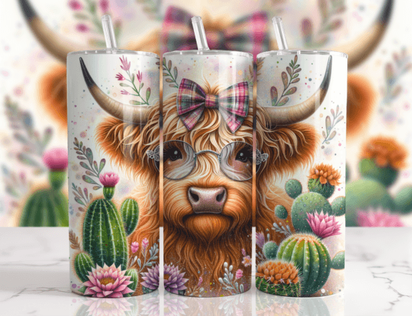 Highland Cow 20oz Tumbler Wrap: Graphics for Crafts-Driven Branding