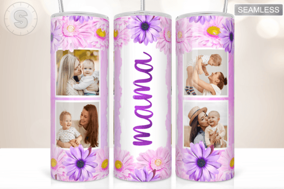 Mama Flowers Photo Frame Tumbler Wrap: Graphics for Crafts-Driven Branding