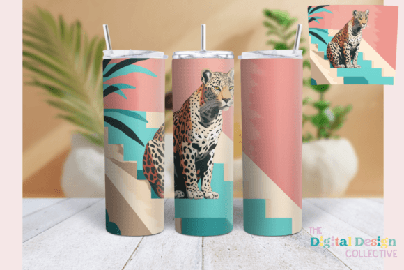 Midcentury Leopard Tumbler Wrap: Graphics for Tumbler Wraps