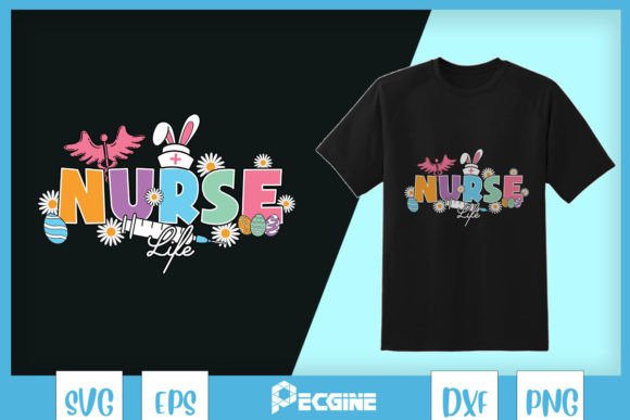 Nurse Life Stethoscope Easter Bunny SVG Graphics