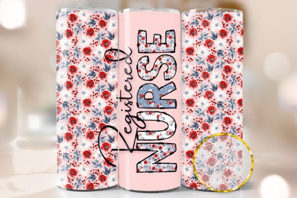 Registered Nurse Tumbler Wrap PNG: Graphics for Crafts Sellers