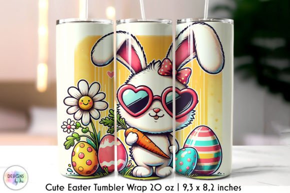Retro Bunny Easter Tumbler Wrap: Graphics for Playful Tumbler Wraps