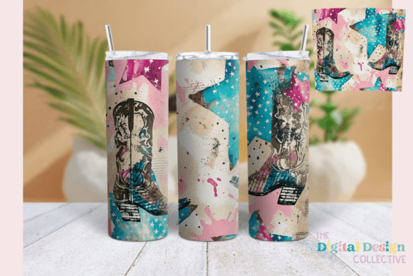 Rustic Cowgirl Boots Graphics & Tumbler Wraps
