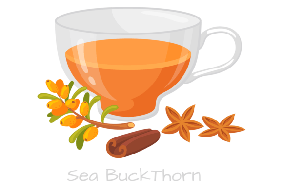 Sea Buckthorn Drink Graphics: Illustrations for Local Branding