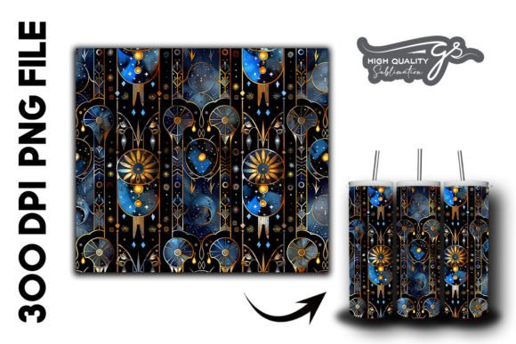 Stained Glass Celestial Tumbler Wrap 28 Graphics