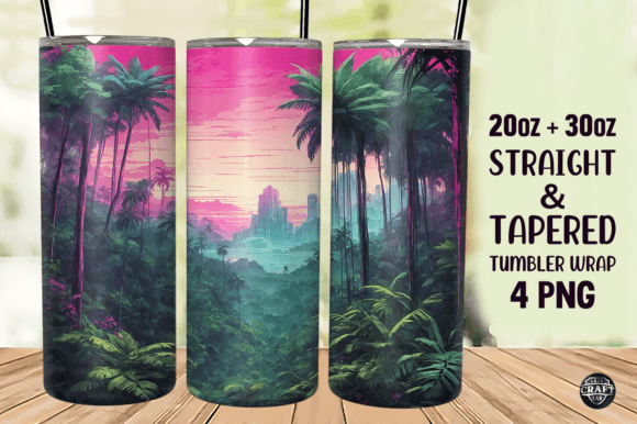 Tropical Forest Tumbler Wrap 20oz Skinny