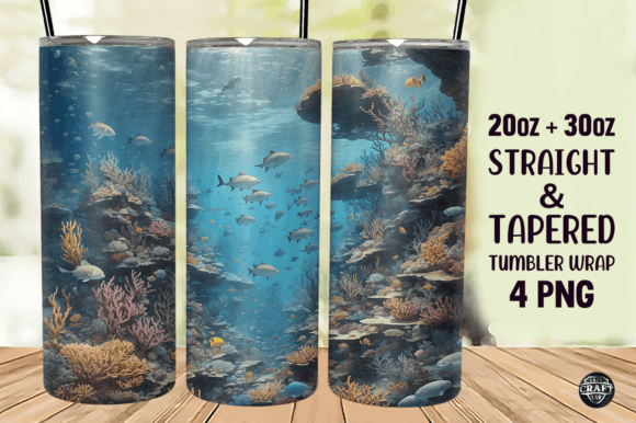 Under the Sea Tumbler Wrap 20oz Skinny Graphics