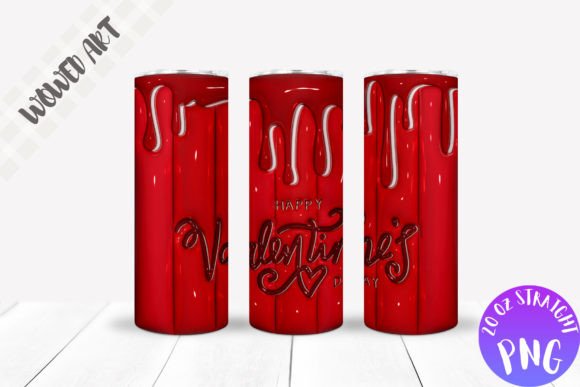 Valentine Day 20oz Skinny Tumbler Wrap Graphics