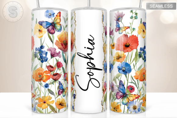 Wildflowers Add Your Name Tumbler Wrap: Graphics for Spring Crafts